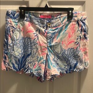 Lilly Pulitzer Kaleidoscope Coral shorts